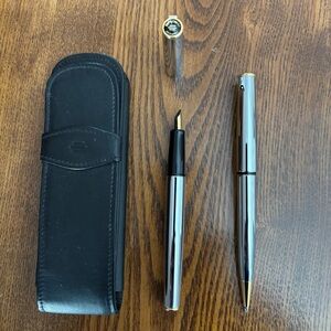 Diplomat of Germany Silver and Black Pen Set with Case